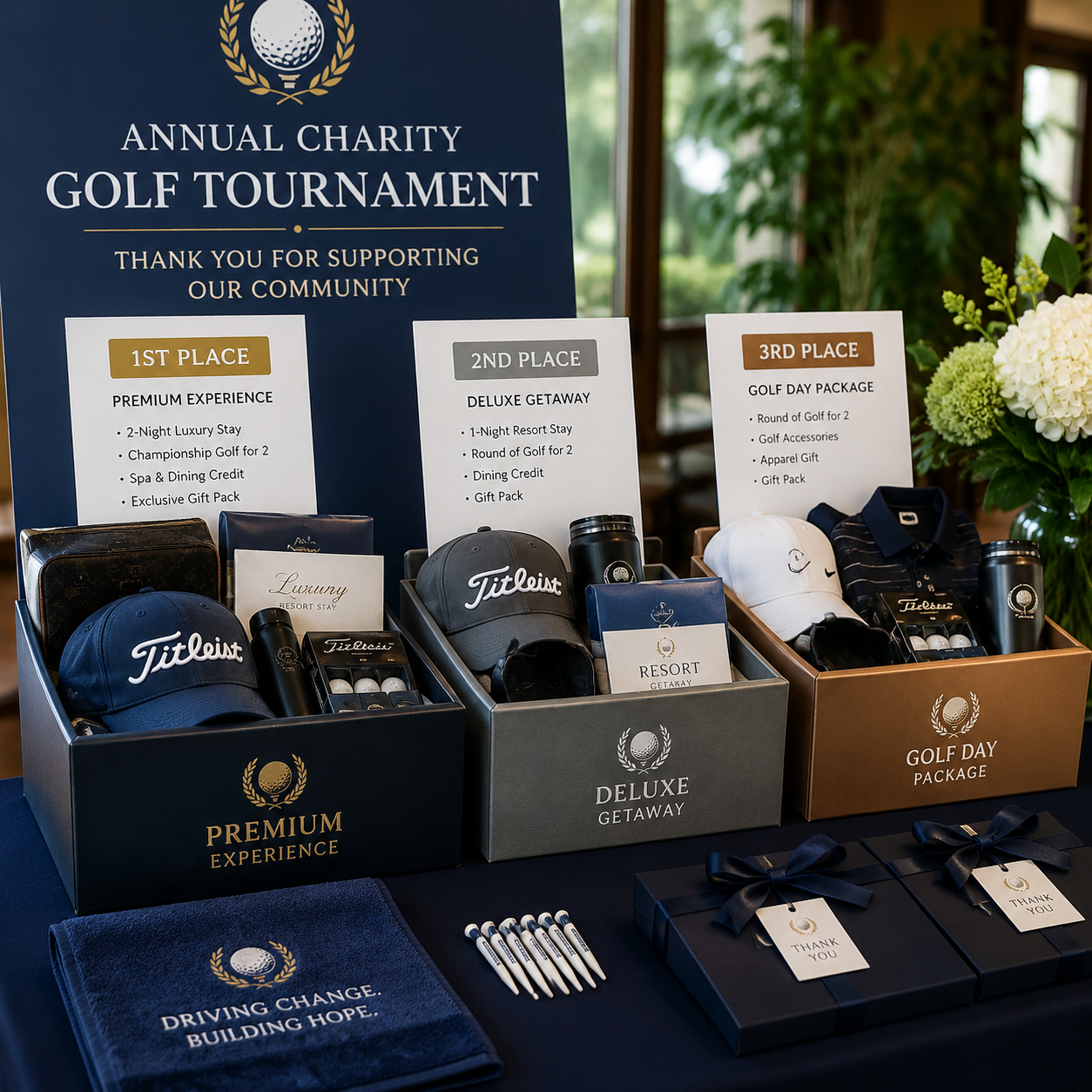Charity golf tournament prize packages image