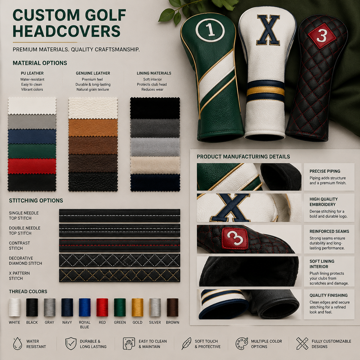 Custom golf headcover manufacturing image