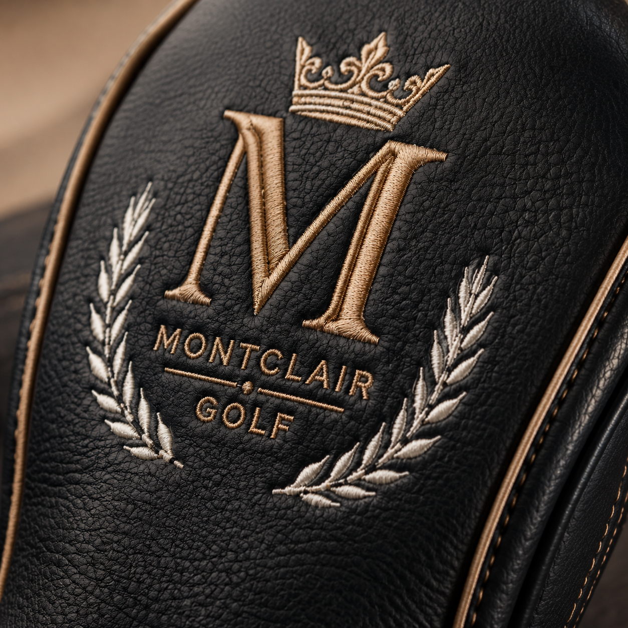 Custom head cover embroidery detail