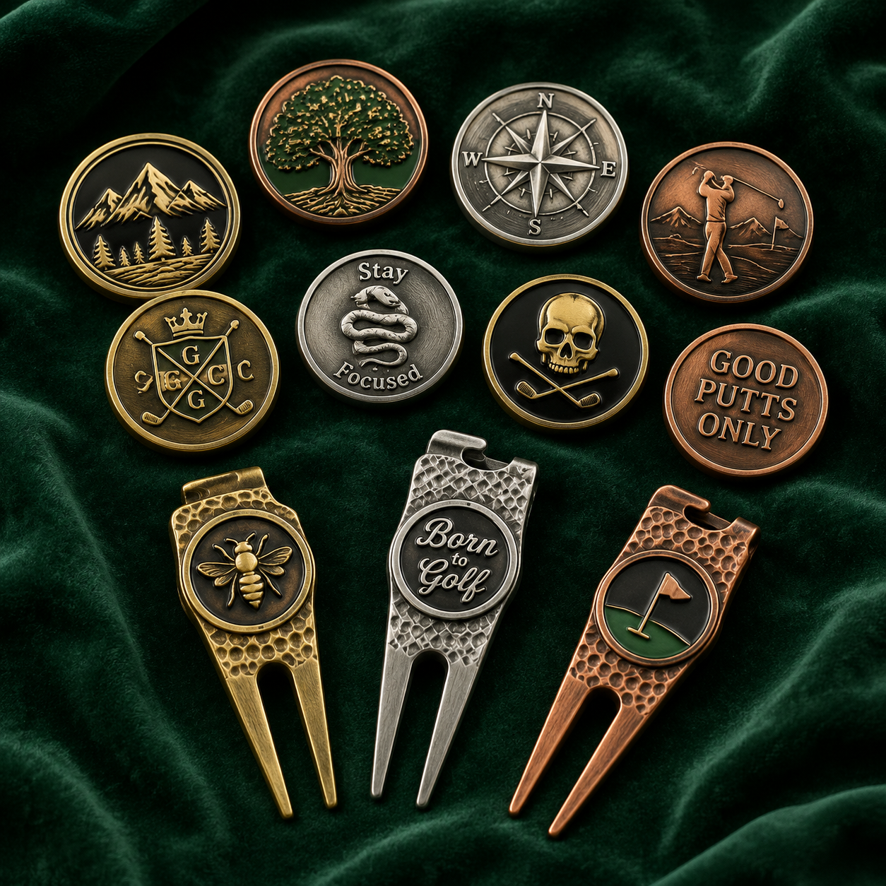 Custom ball markers hero display