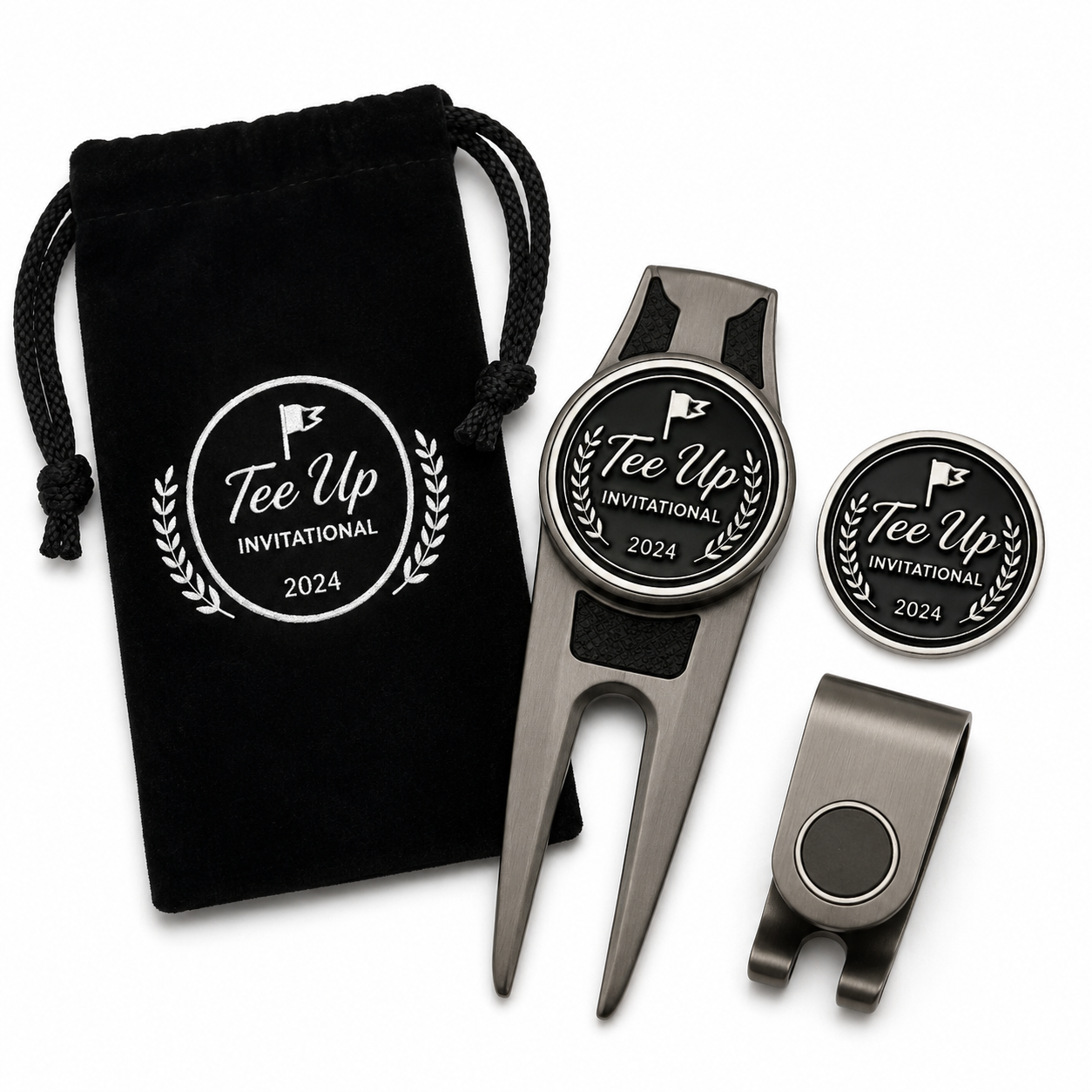 Ball marker and divot tool combo sets