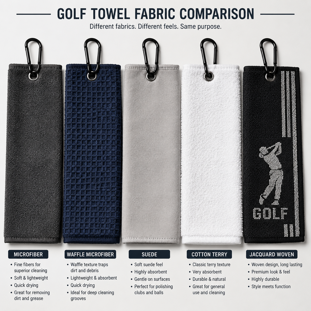 Golf towel fabric comparison