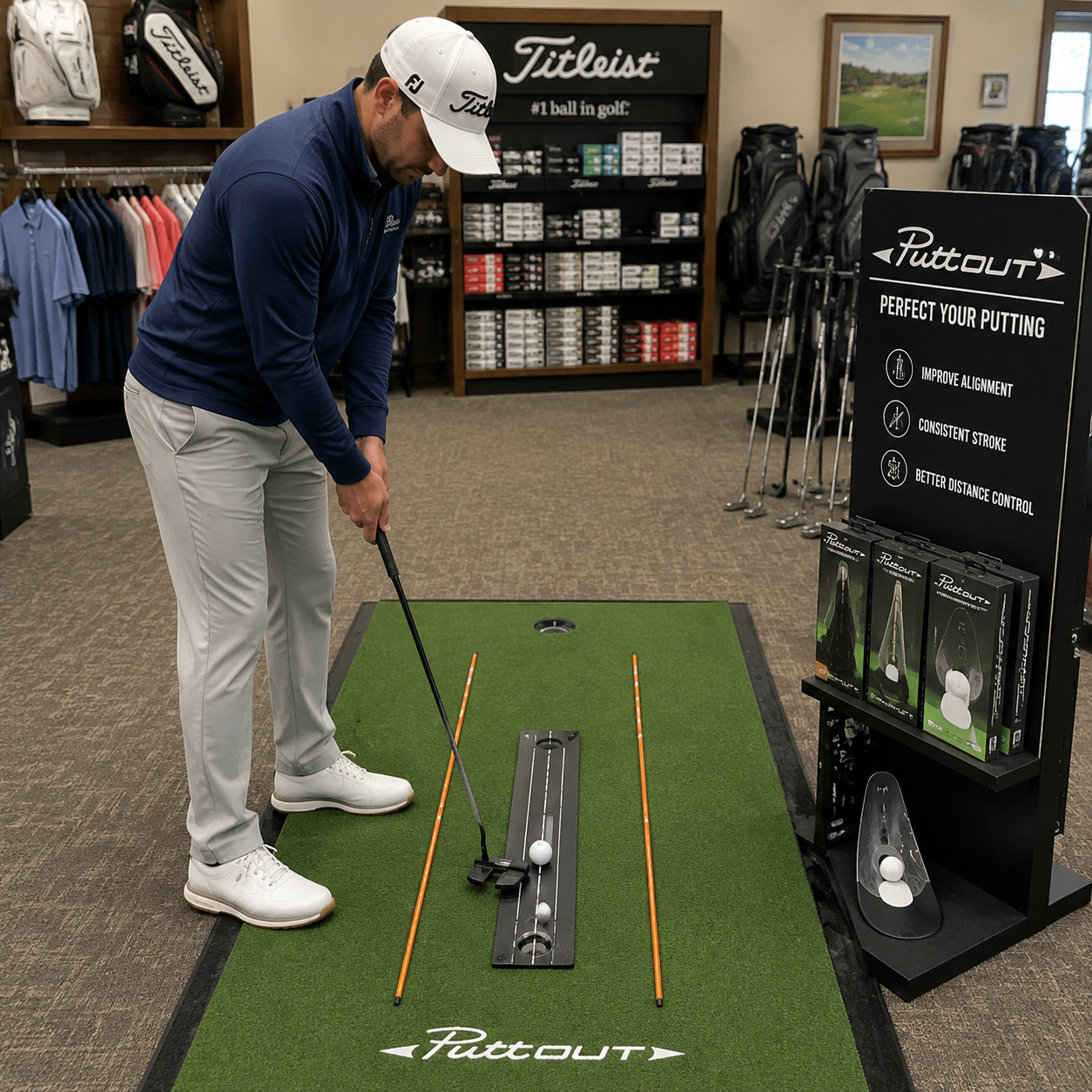 Golf training aids retail merchandising image