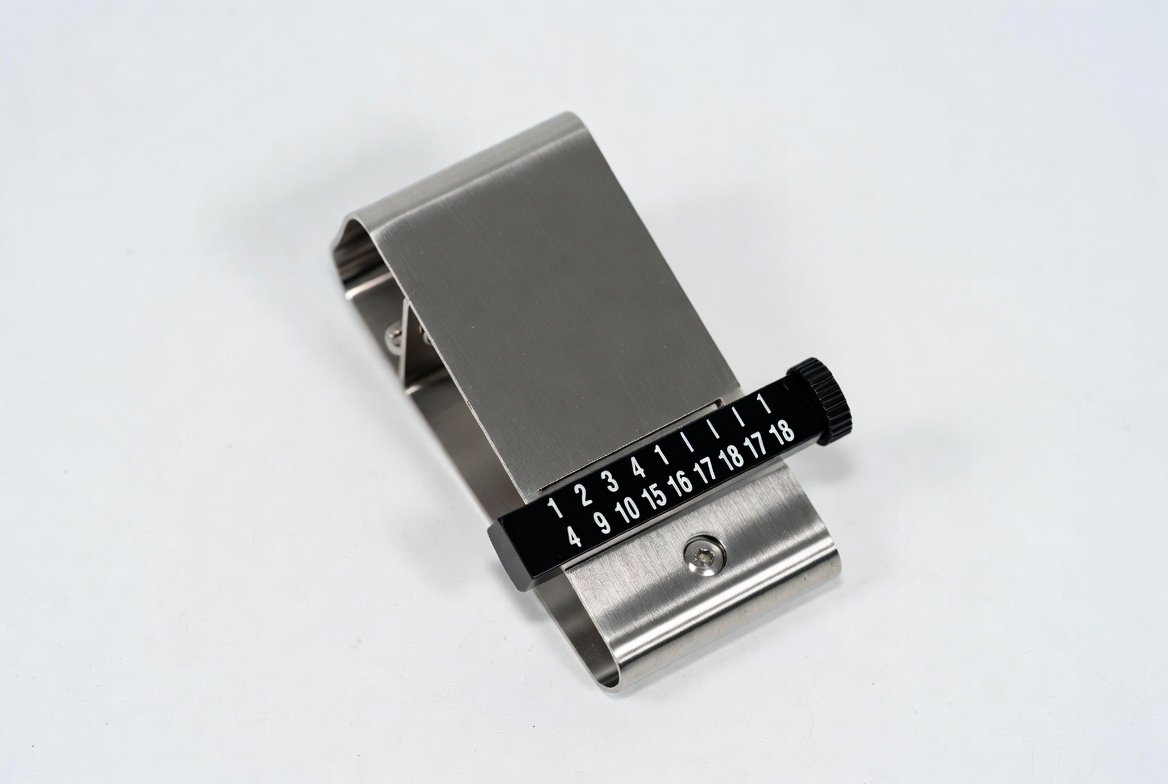 Stainless steel golf scorecard clip stroke counter with 18 hole sliding dial