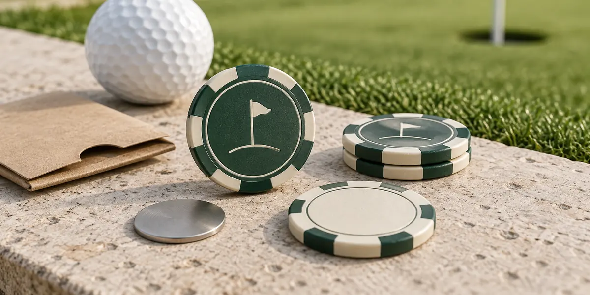 Golf Poker Chip Ball Markers: Size, Artwork, and Finish Checks AI-generated poker chip golf ball marker design concepts