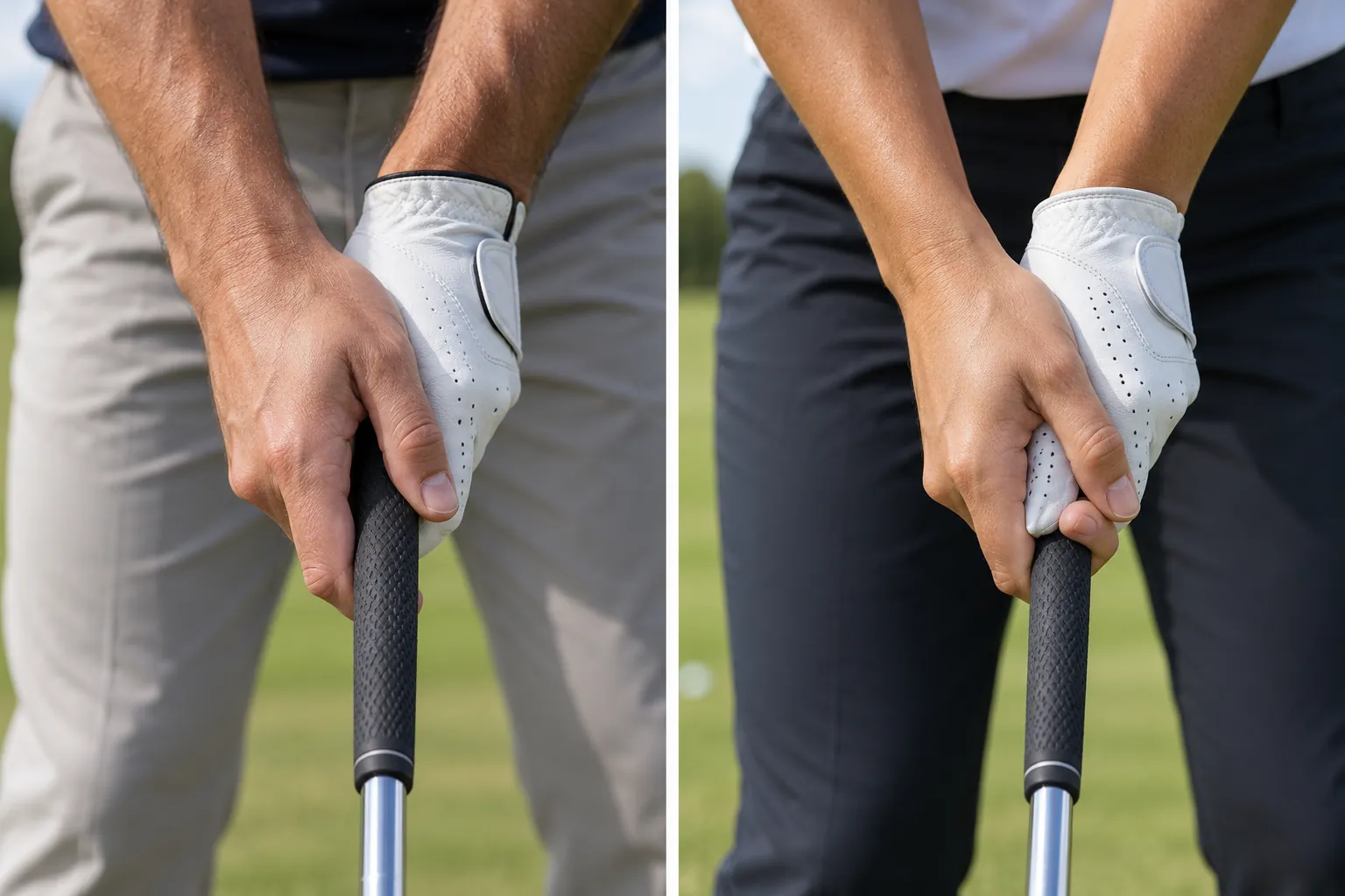 Overlap vs Interlock Golf Grip: Fit, Feel and Grip Selection Overlap vs interlock golf grip hand connection comparison