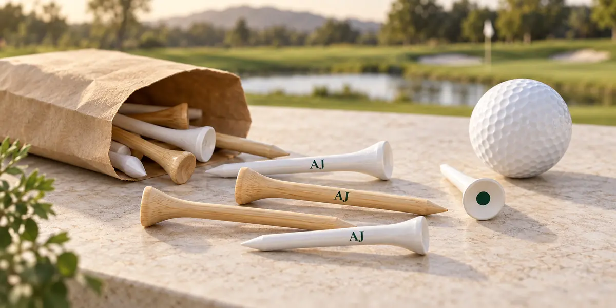 Personalized Golf Tees: Names, Colors, and Pack Approval AI-generated personalized golf tee artwork concepts