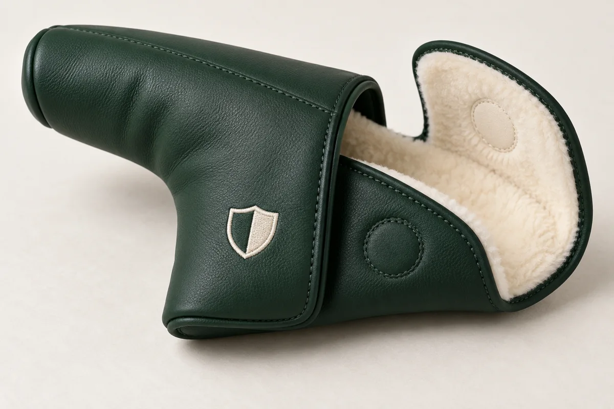 PU headcover exterior, plush lining and closure pads