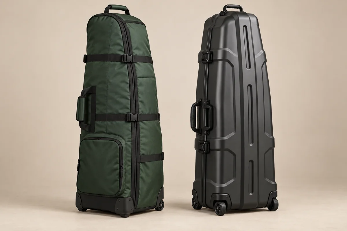 Golf Travel Bags: Materials, Protection, and OEM Buying Guide Padded soft golf travel cover and rigid hard-shell case configuration directions